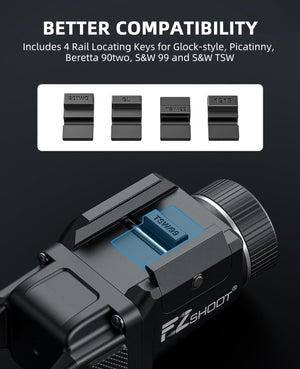 EZshoot 500 Lumens Pistol Light with USB Rechargeable