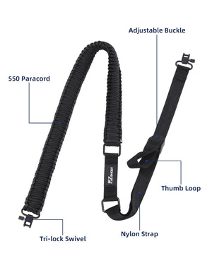 EZshoot 550 Paracord Sling Quick Adjust Two Point Rifle Sling