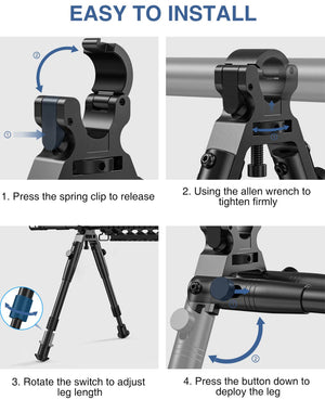ezshoot stable bipod is easy to install best shooting bipod for ar15 rifles