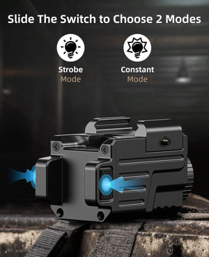 EZshoot Best Pistol Flashlight - Slide the Switch to Choose 2 Modes - Strobe Mode and Constant Mode