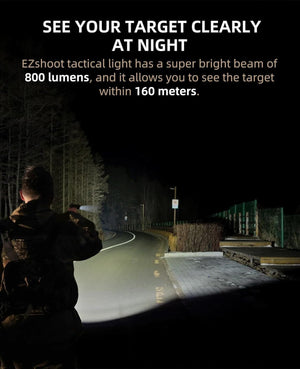 EZshoot 800 Lumens Pistol Flashlight - Bright Light can Make You See Your Target Clearly At Night