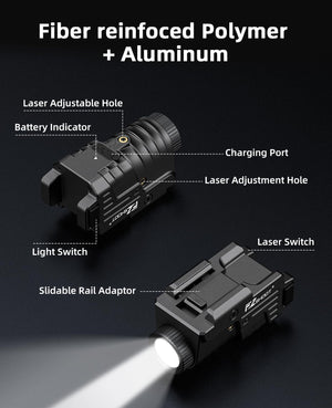 EZshoot Best Light Laser Combo is Made of Fiber Reinforced Polymer and Aluminum