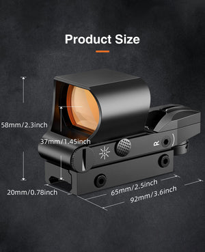 Product Size of the Best Red Dot Sight Scope with Picatinny Rail