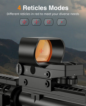 The Best Red Dot Sight Scope with Adjustment 4 Reticles Modes