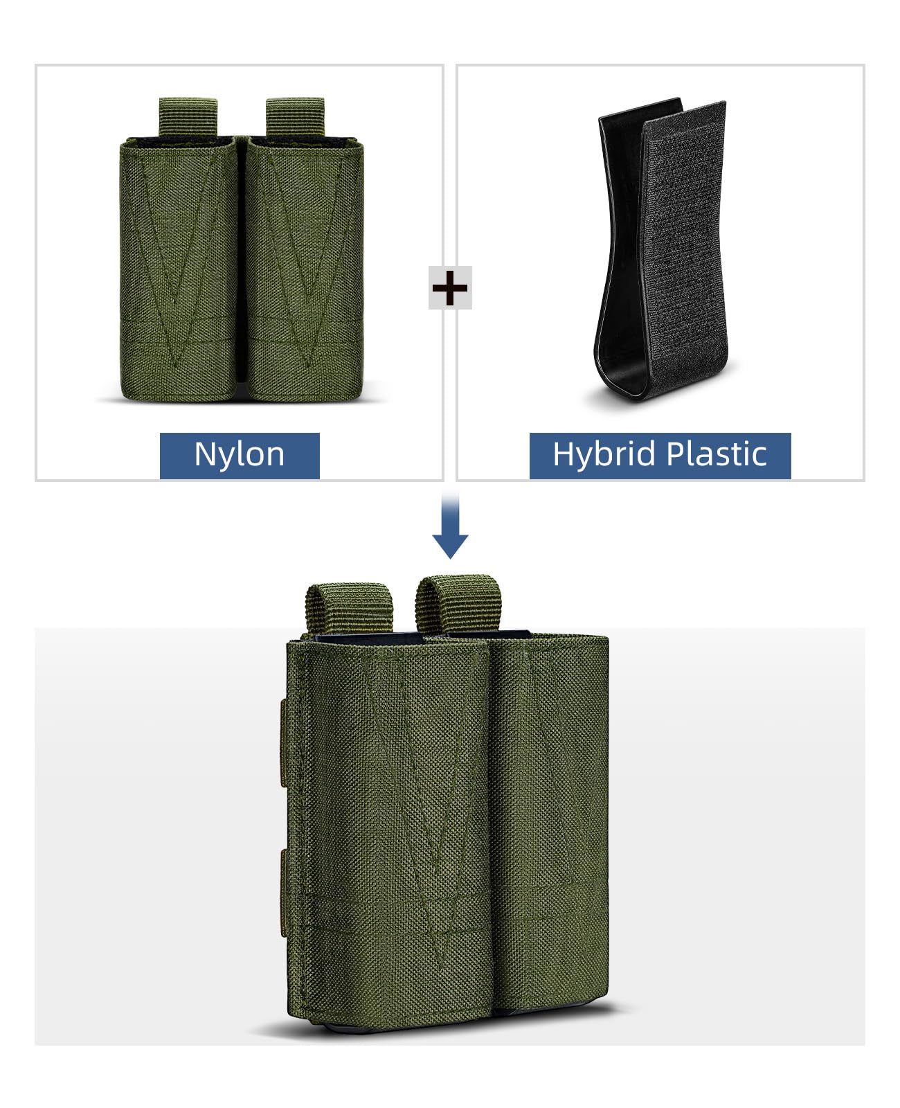 EZshoot Double Pistol Insert Molle Magazine Pouch with Quick Release