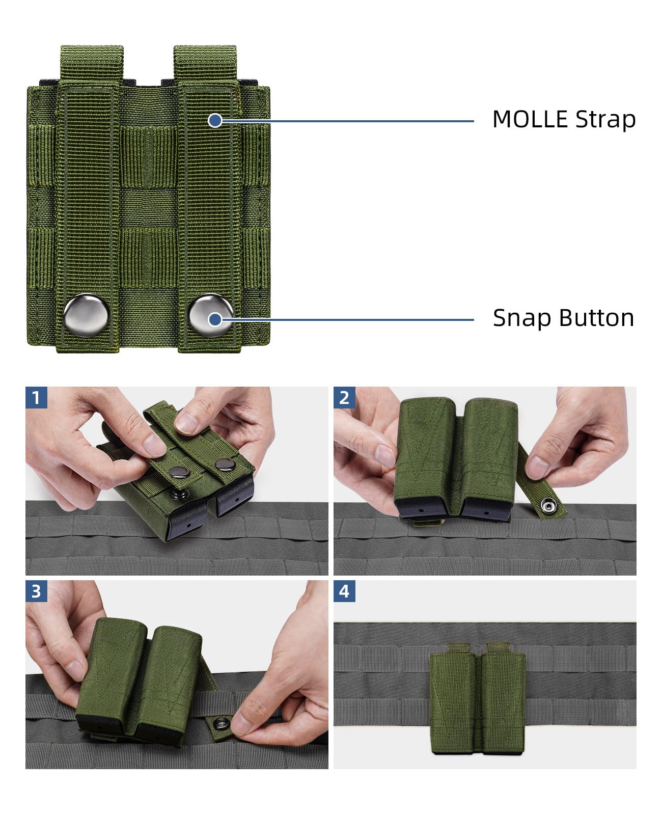 EZshoot Double Pistol Insert Molle Magazine Pouch with Quick Release