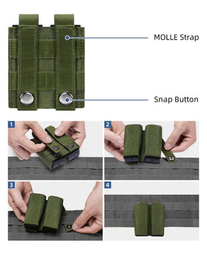 EZshoot Double Pistol Insert Molle Magazine Pouch with Quick Release