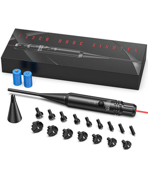 EZshoot Best Bore Sight Kit for .17 to 12GA with Clear Red Laser for Shotgun Accurate Shooting