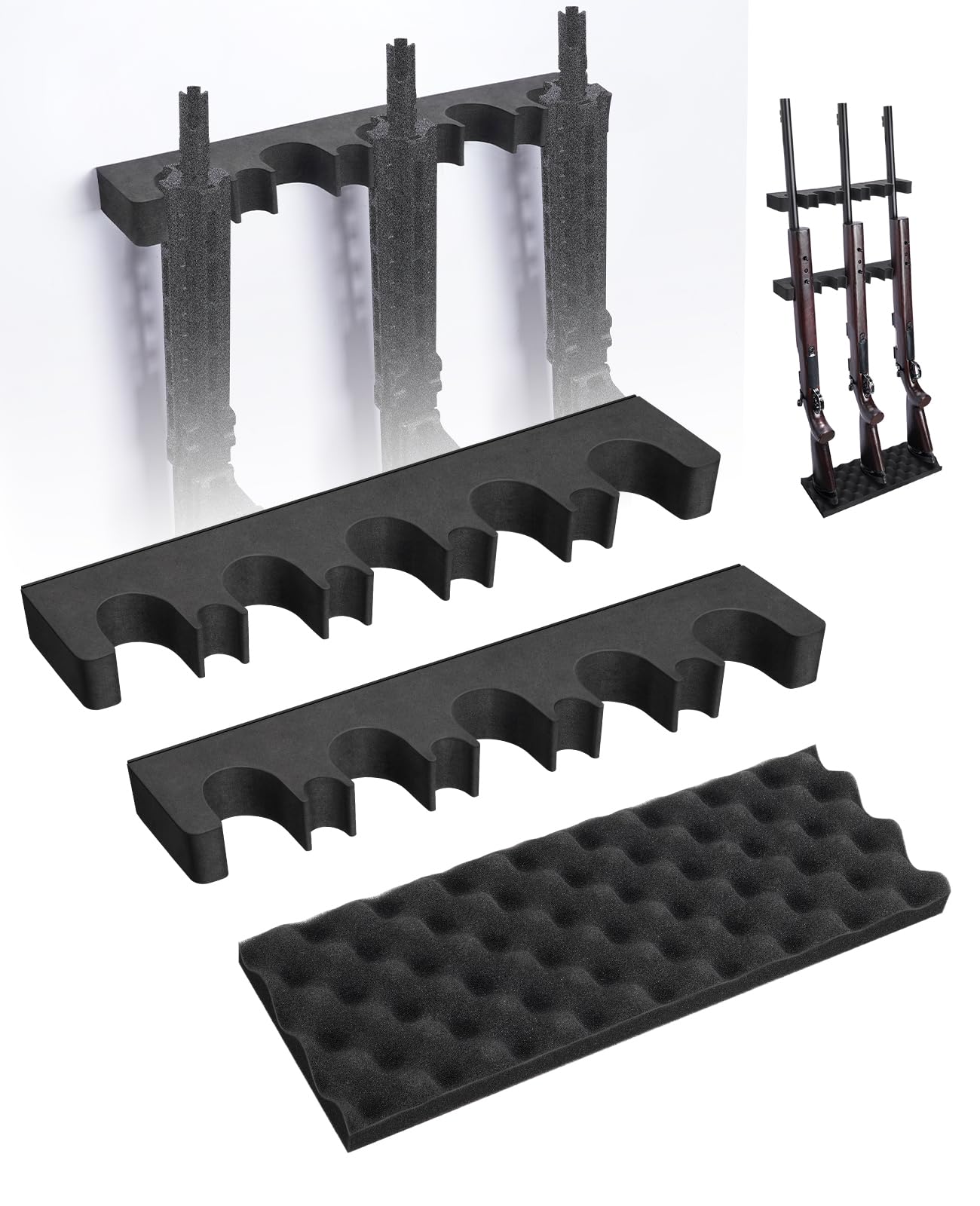 EZshoot Indoor Foam Gun Rack Rifle Rack with Magnetic Strip