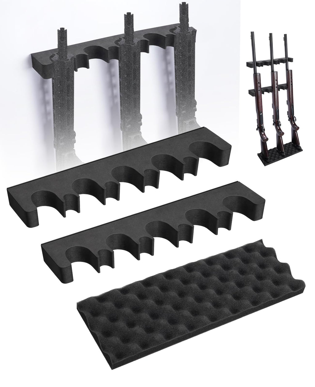 EZshoot Indoor Foam Gun Rack Rifle Rack with Magnetic Strip