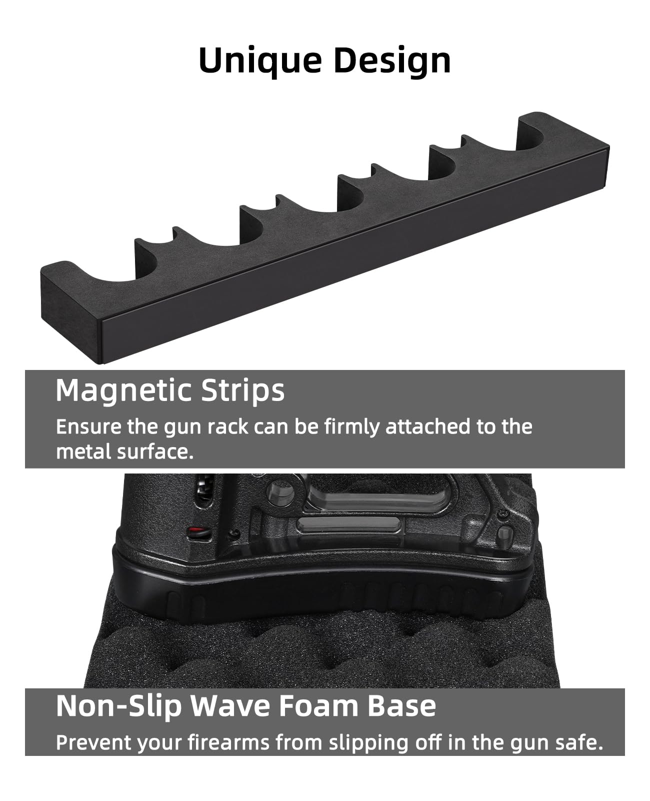 EZshoot Indoor Foam Gun Rack Rifle Rack with Magnetic Strip