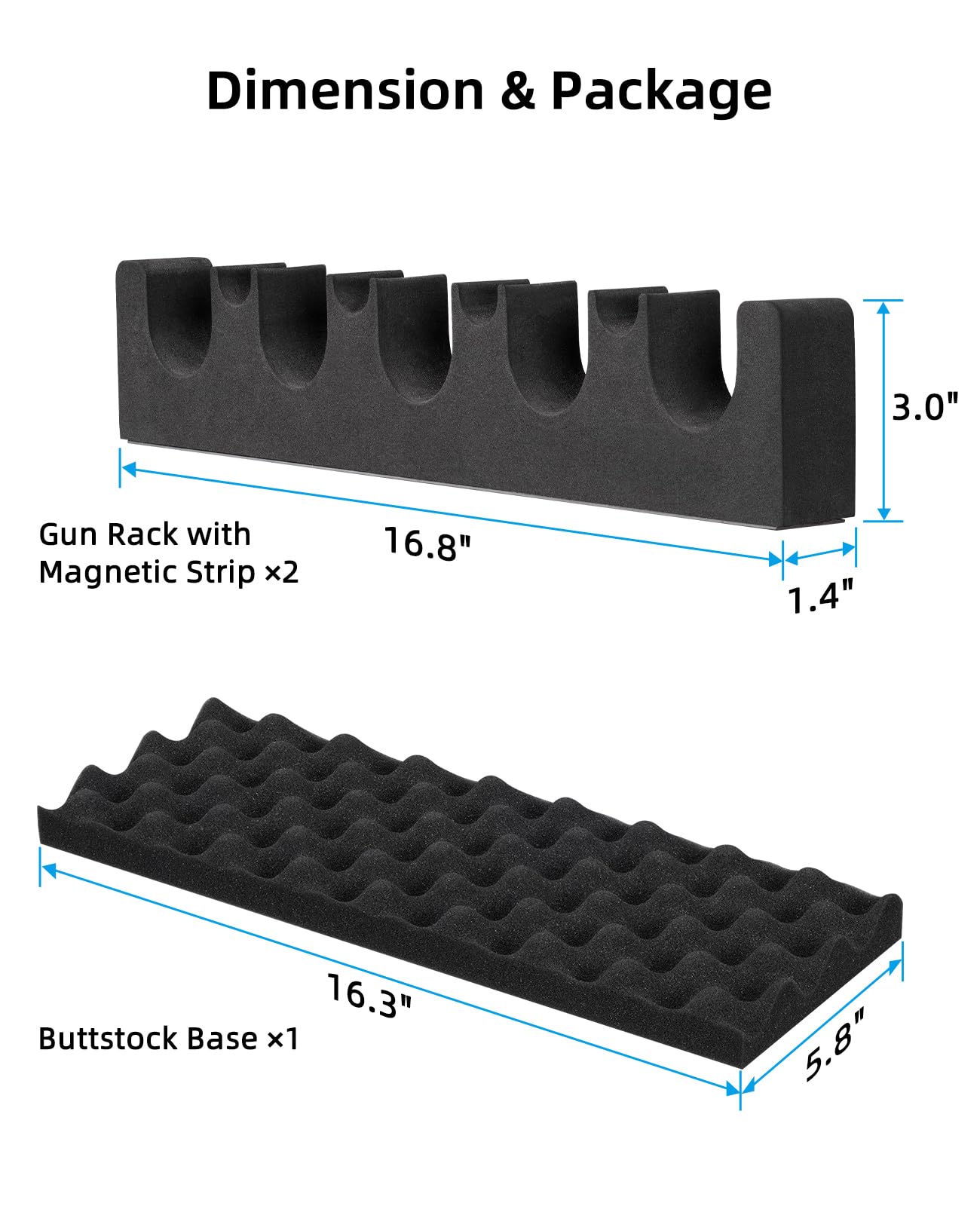 EZshoot Indoor Foam Gun Rack Rifle Rack with Magnetic Strip