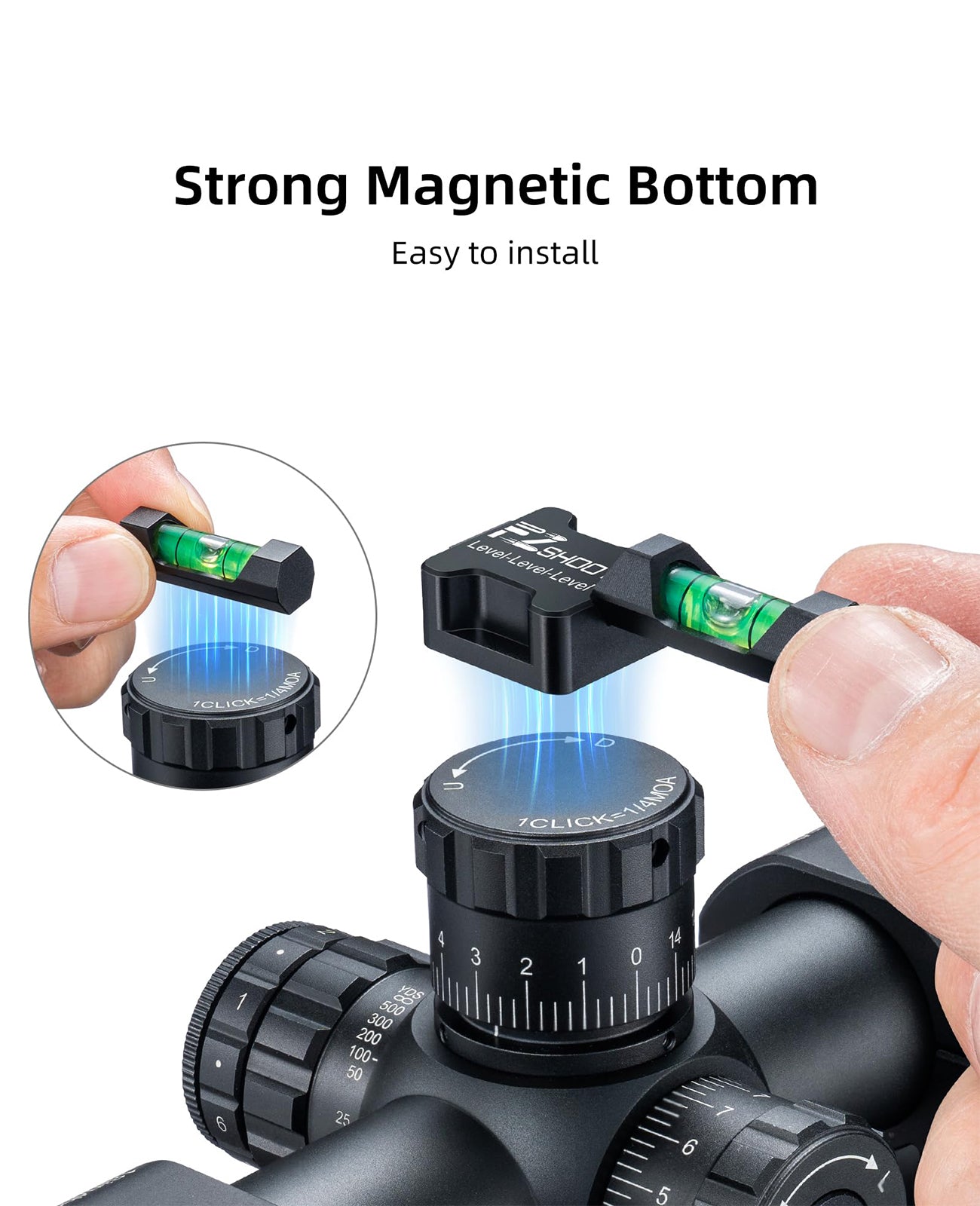 EZshoot Precise Calibration Scope Bubble Level Tool with Strong Magnetic Base