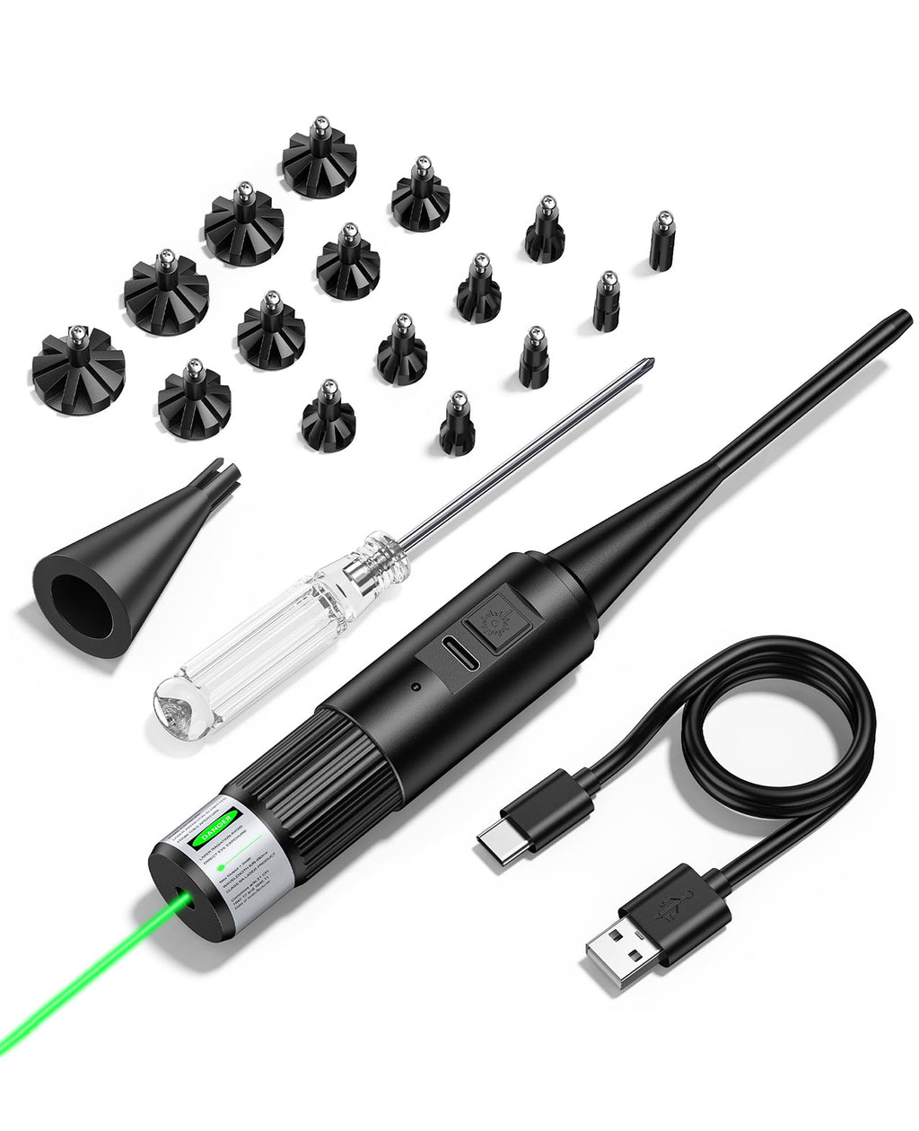 EZshoot Rechargeable Laser Bore Sight Kit Green Laser Best Red Laser Bore Sight for Rifle Shooting