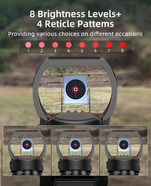 Best Red Dot Sight Scope for Hunting with 8 Brightness Levels and 4 Reticle Pattems