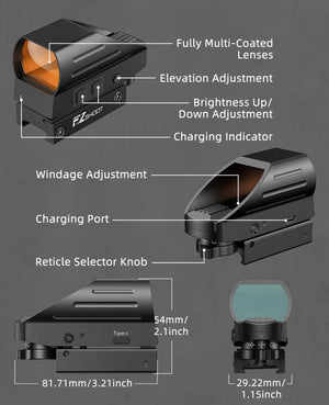 Product Structure of Rechargeable Best Red Dot Sight Scope for Hunting