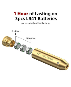 EZshoot Best Bore Sight for 243/ 308 Rifle with 3pcs LR41 Batteries Long Battery Life