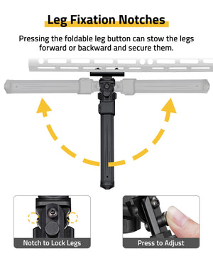ezshoot best shooting bipod for rifle hunting with leg fixation notches stable bipod for ar15 rifle