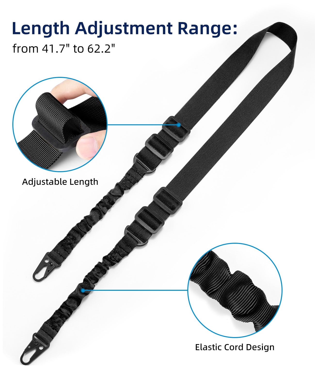 EZshoot Two Point Sling Traditional Rifle Sling with 2 Pack Sling Swivels