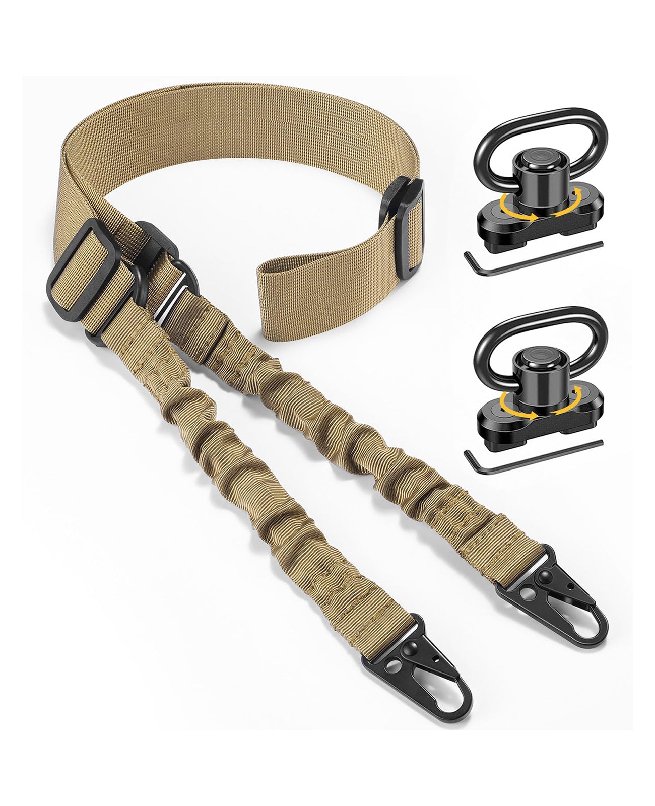 EZshoot Two Point Sling Traditional Rifle Sling with 2 Pack Sling Swivels