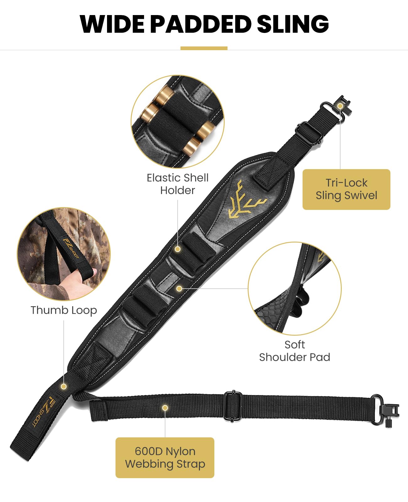 EZshoot Two-Point Sling With Swivels Strap With Shells Holder