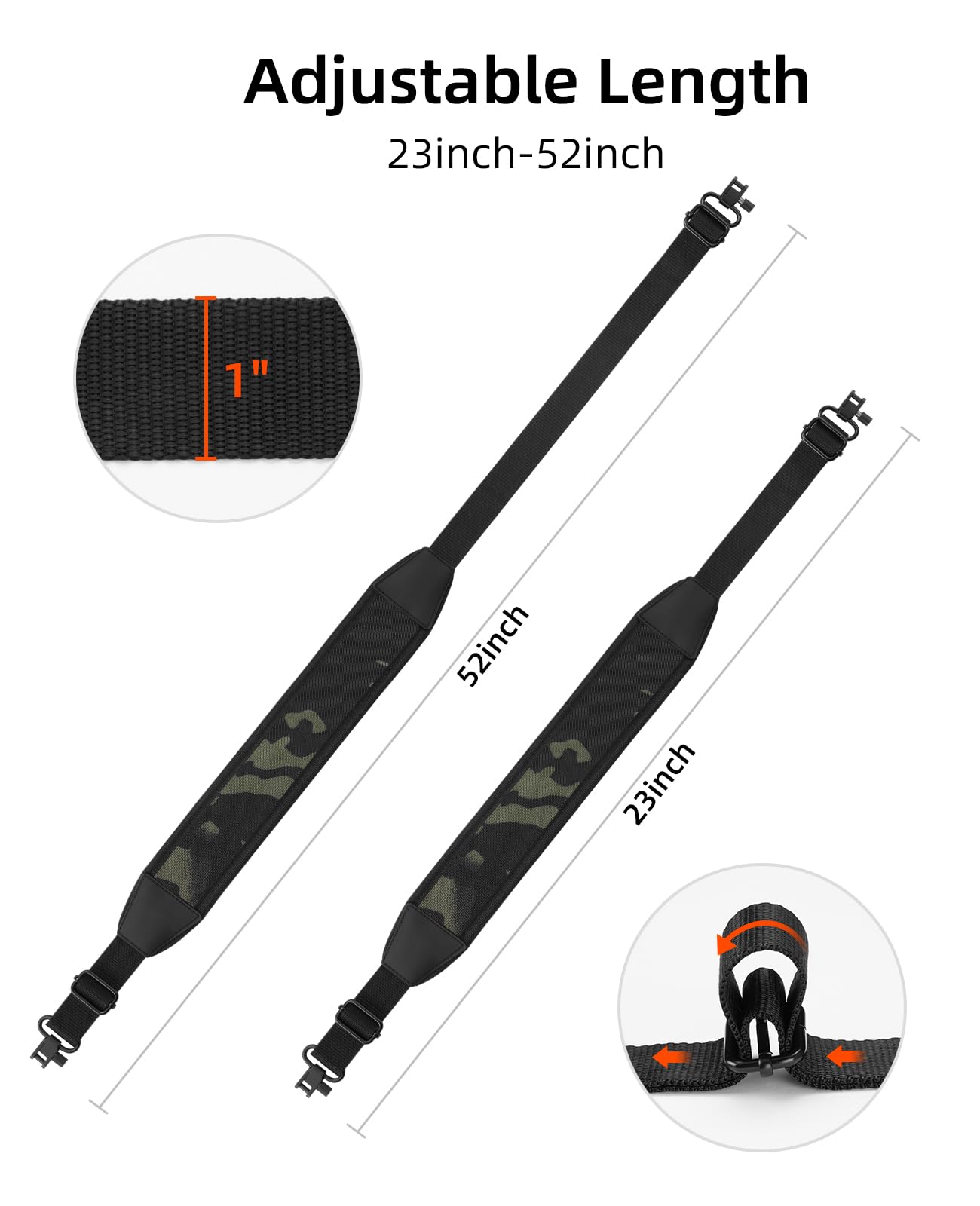 EZshoot Two Point Sling with Swivels Comfortable Neoprene Padded
