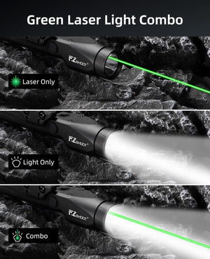 EZshoot 1700 Lumens Green Laser Light Combo Compatible with M-Rail & Picatinny Rail