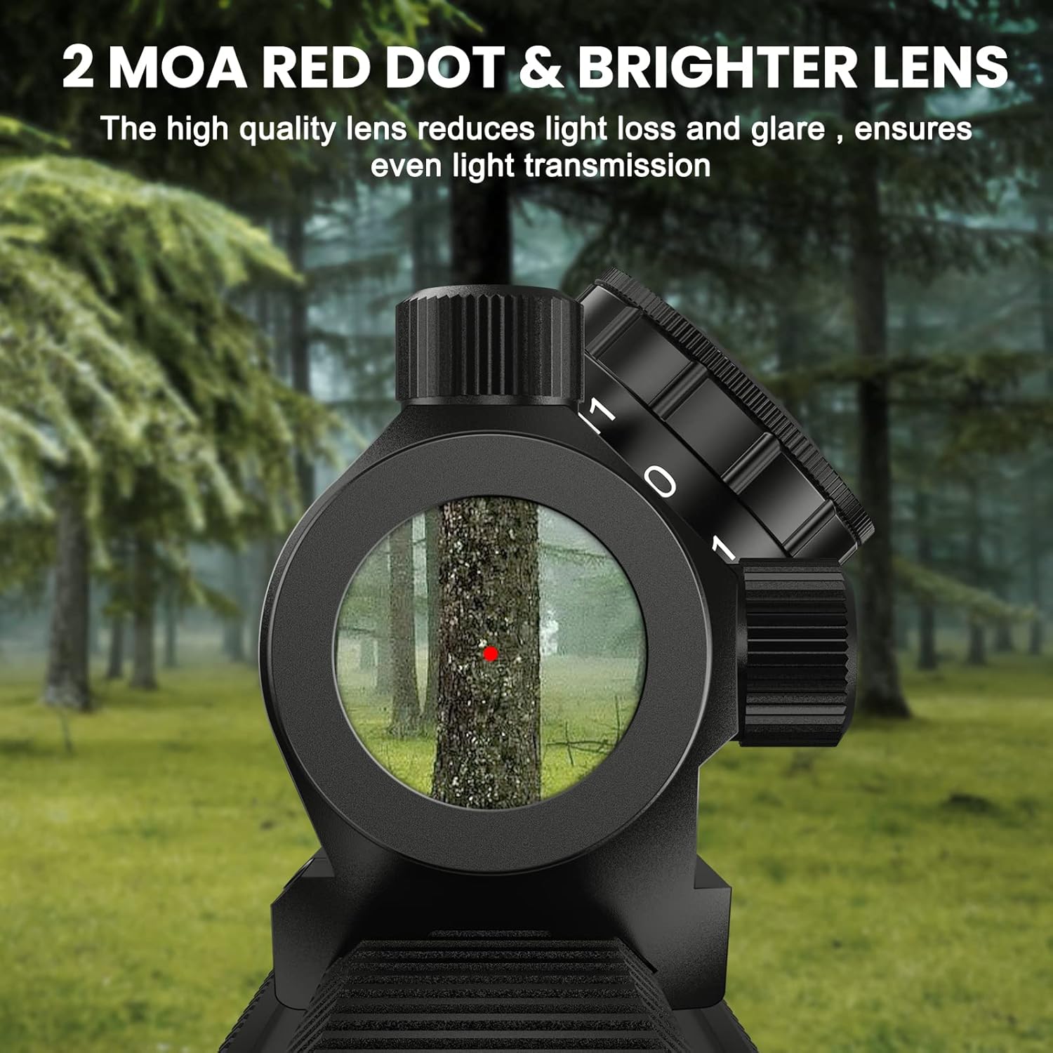 EZshoot 1x25mm 2MOA Red Dot Sight with 1 inch 20mm Riser Mount