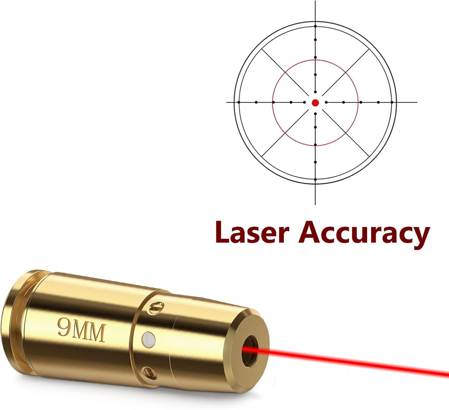 EZshoot 9mm Bore Sight Laser Red Laser Boresighter with Extra Batteries