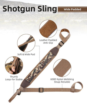 EZshoot Non-swivels Shotgun 2 Point Sling with Neoprene Padded