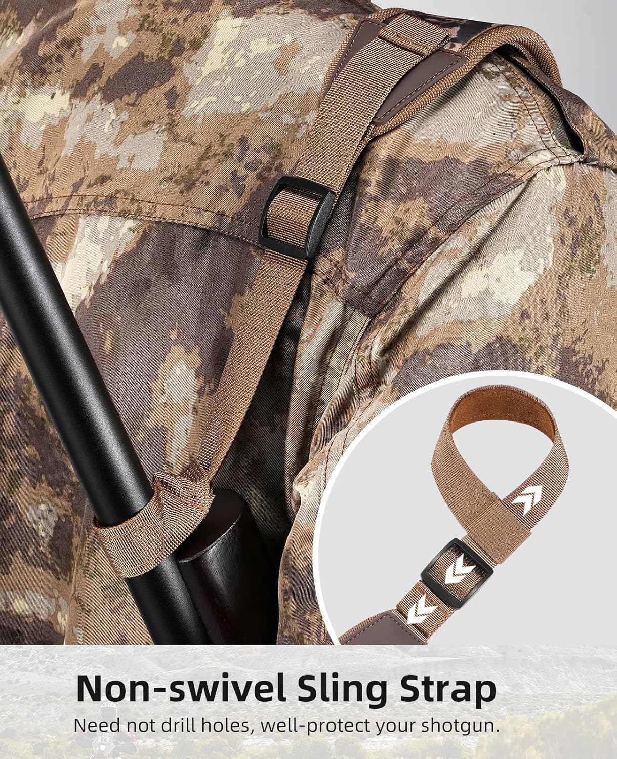 EZshoot Non-swivels Shotgun 2 Point Sling with Neoprene Padded