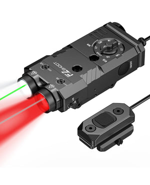 EZshoot 1600 Lumens Rifle Flashlight 4-in-1 Combo Magnetic Rechargeable- Green Laser+IR Laser+White Light+Red Light