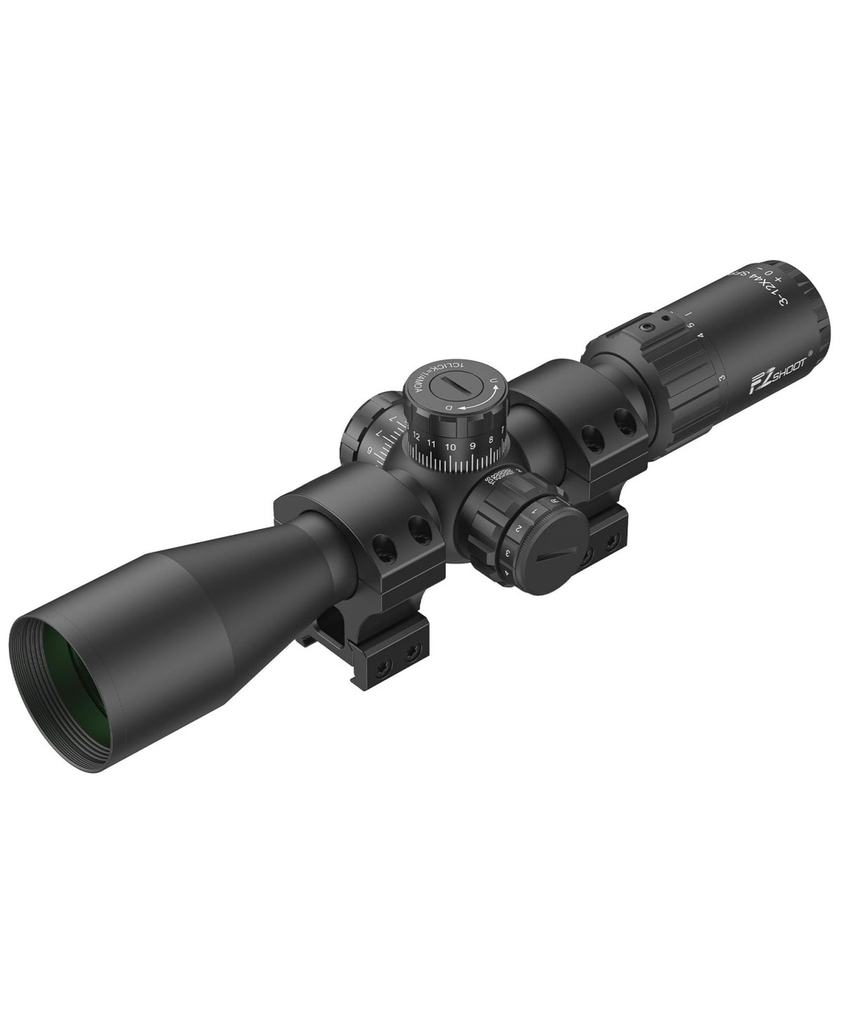 3 12x44 Rifle Scope Illuminated Reticle 30mm Tube