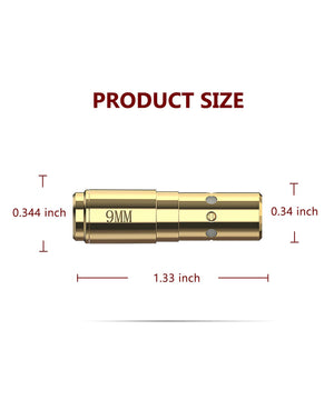 Product Size of 9mm Red Laser Boresighter Regular 9mm Bore Sight Dimension