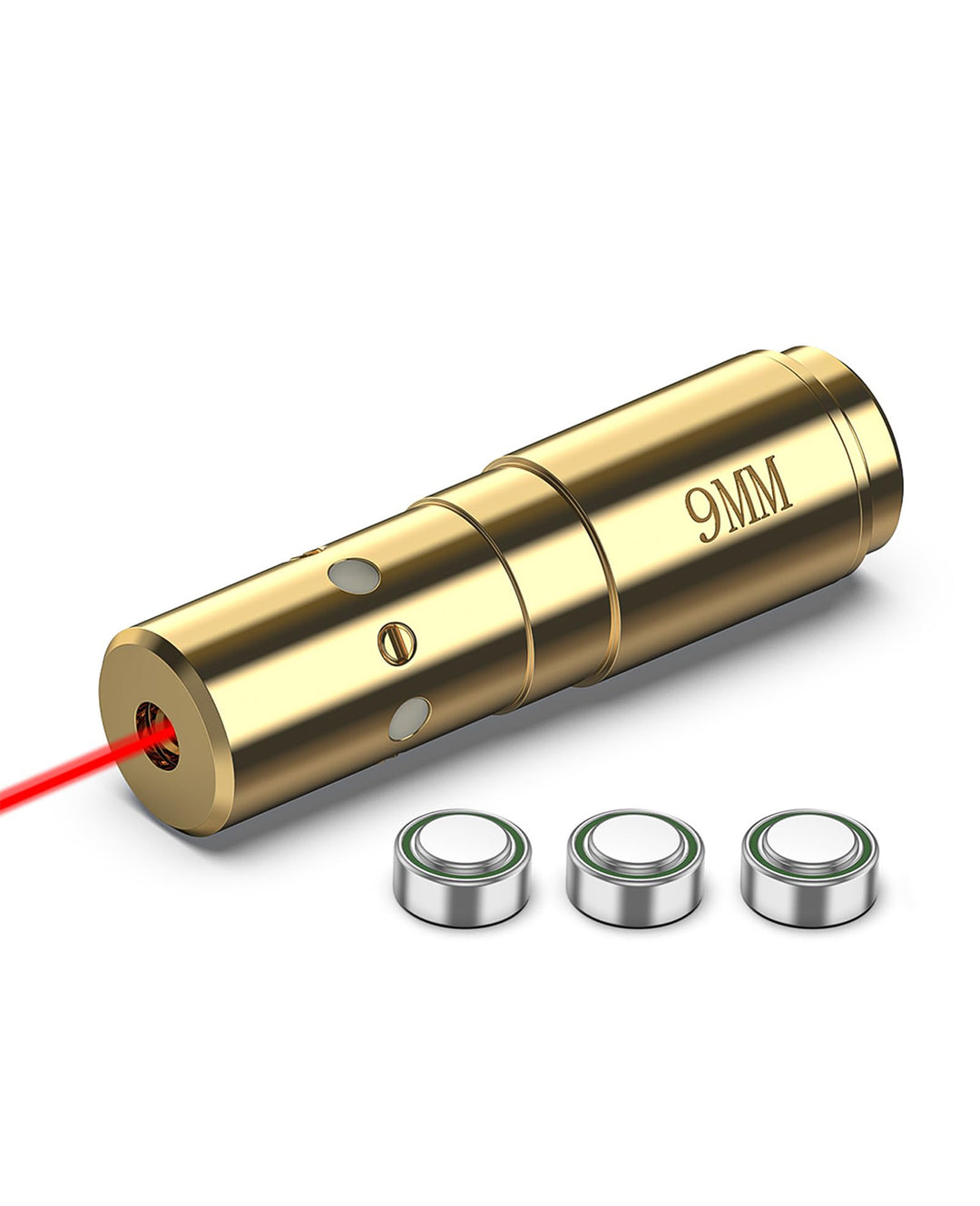 EZshoot 9mm Laser Bore Sight Cal Red Dot Laser Boresighter with 3 Batteries