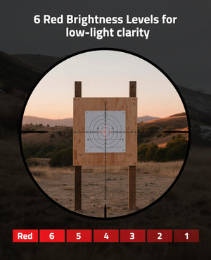 6 Red Brightness Levels for low-light clarity