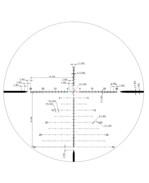 Sighting scope reticle with measurement markings
