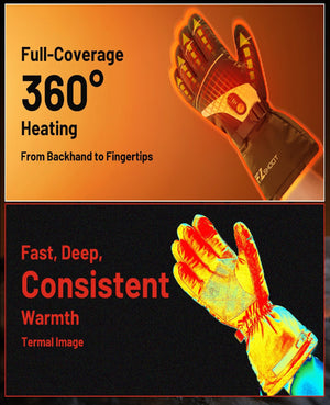 Heated glove with full-coverage 360° heating-EZshoot Heated Gloves 7.4V Rechargeable Electric Hand Warmers