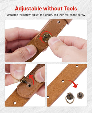 Adjustable without Tools-EZshoot Leather Gun Sling with Removable Shoulder Pads  
