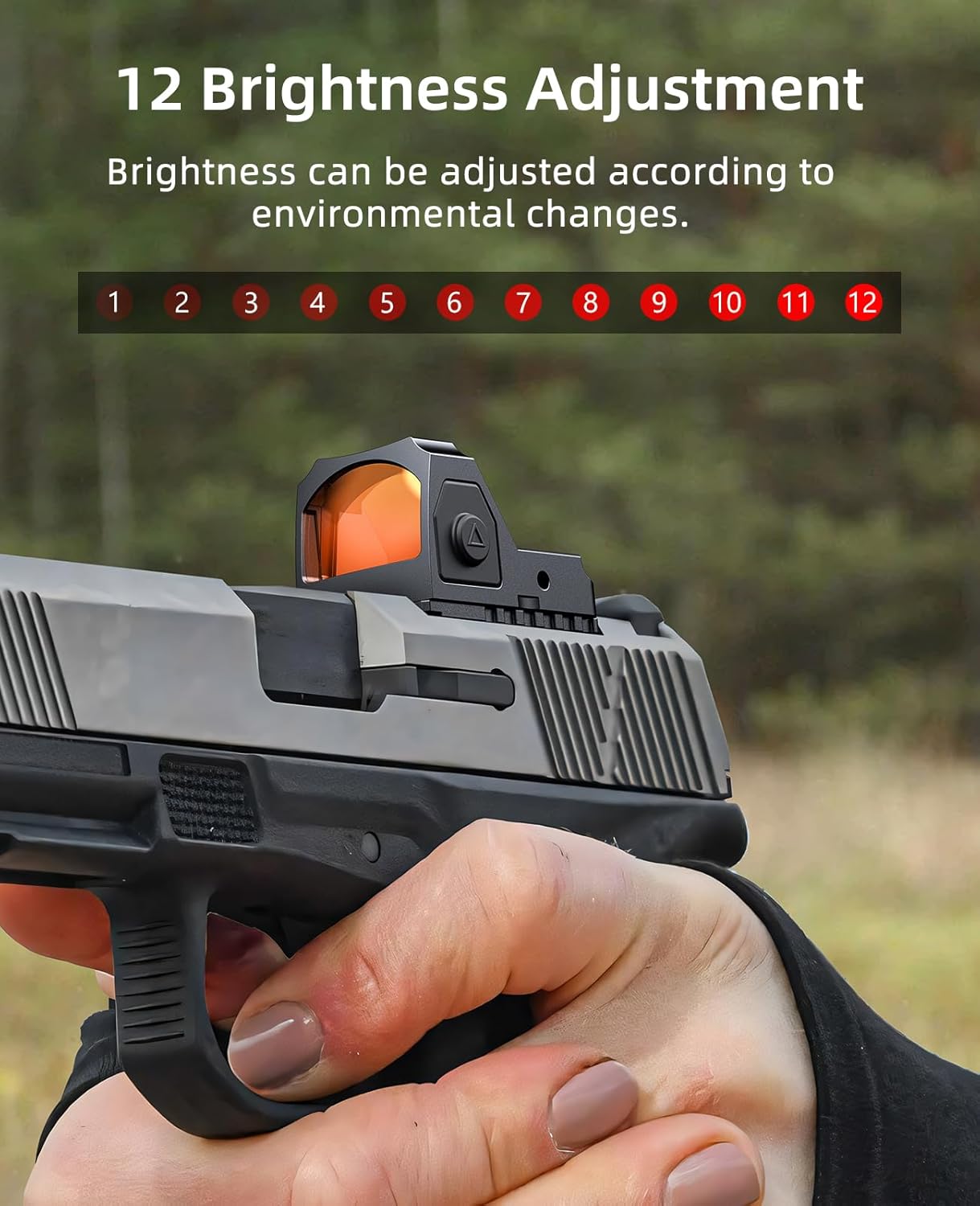 EZshoot Pistol Gun Red Dot Sight with 12 Brightness Adjustment