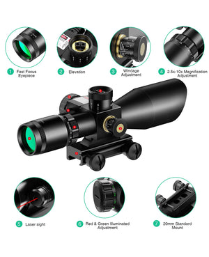 Product Structure of EZshoot Dual Illuminated Scope with Red Green Laser