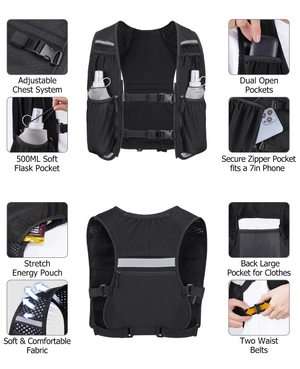 adjustable dual open chest system – EZshoot Running Vest