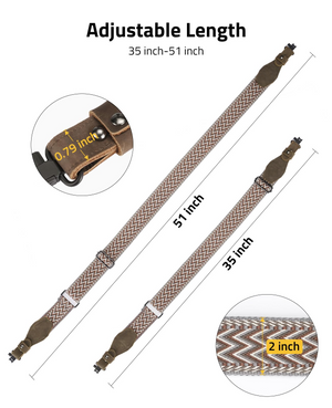 adjustable length, 35 inch x 51 inch x 0.79 inch – EZshoot Two Point Sling (mixed brown)