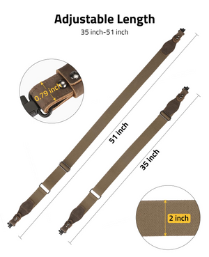 adjustable length, 35 inch x 51inch x 0.79 inch – EZshoot Two Point Sling (brown)
