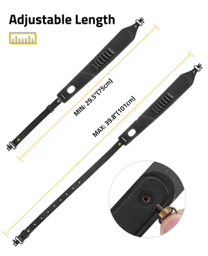 adjustable length, 75cm x 101cm – EZshoot Leather Rifle Sling (black)