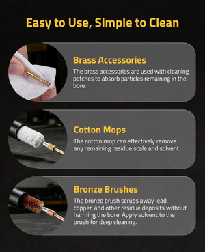 the brass accessories are used with cleaning – EZshoot holding the gun