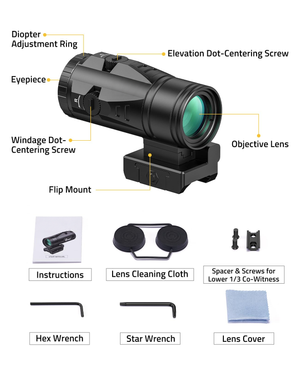 centering screw flip mount – EZshoot aluminum-bodied magnifier