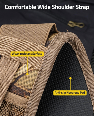 comfortable wide shoulder strap wear-resistantsurface – EZshoot Sling Wide Pad (khaki)