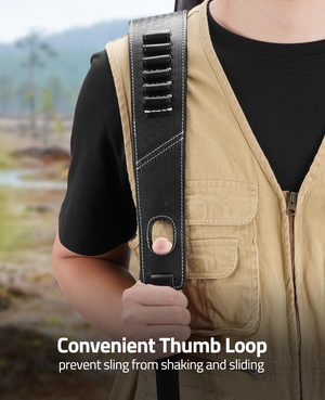 convenient thumb loop prevent sling from shaking and sliding – EZshoot gun sling (black)