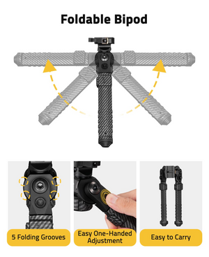 easy to carry adjustment – EZshoot quick-release picatinny bipod